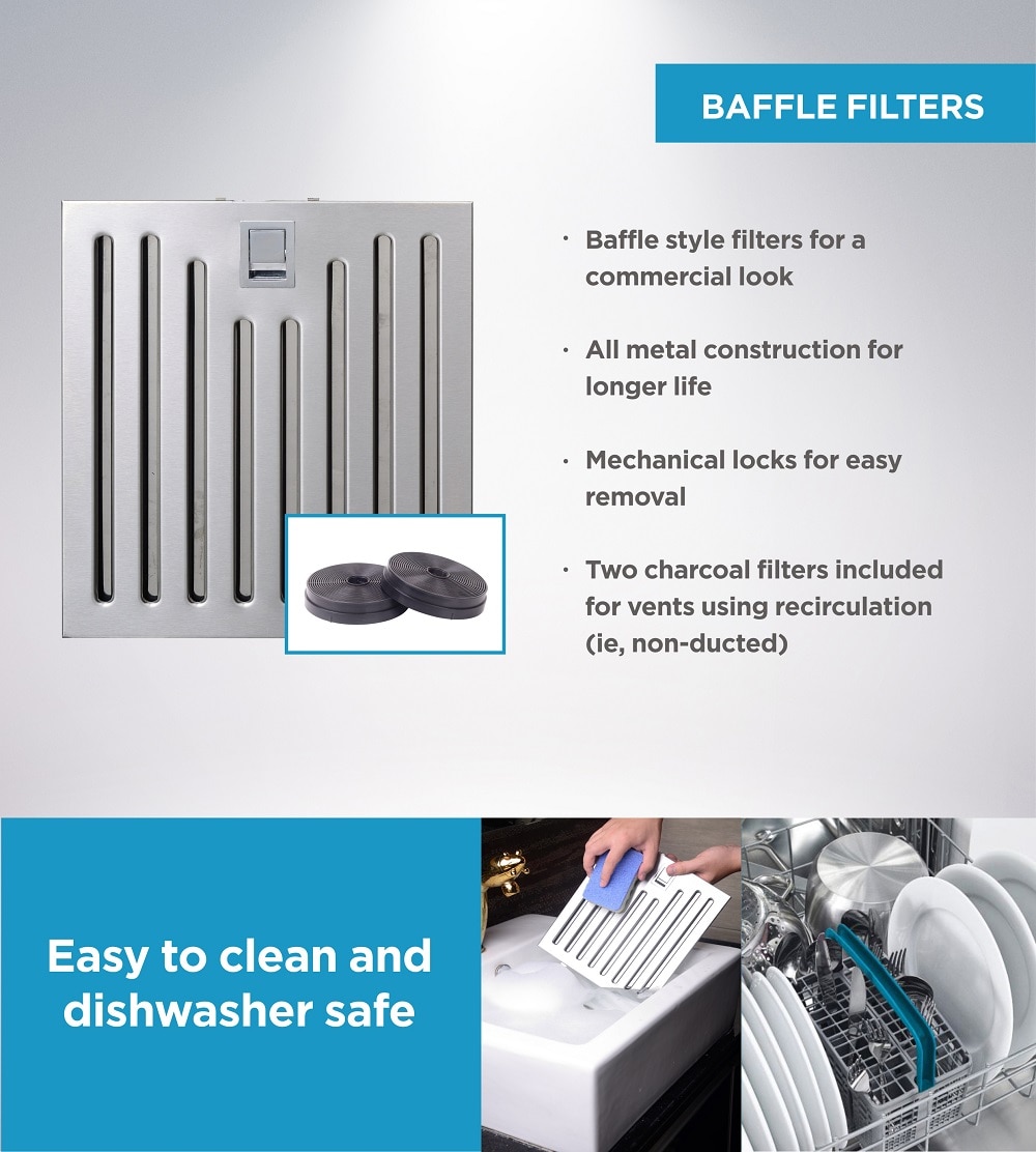 Vissani 30 in. W Convertible Glass Wall Mount Range Hood with 2